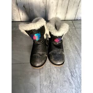 Juicy Couture Manteca Black Glitter Boots for Girls Size 2